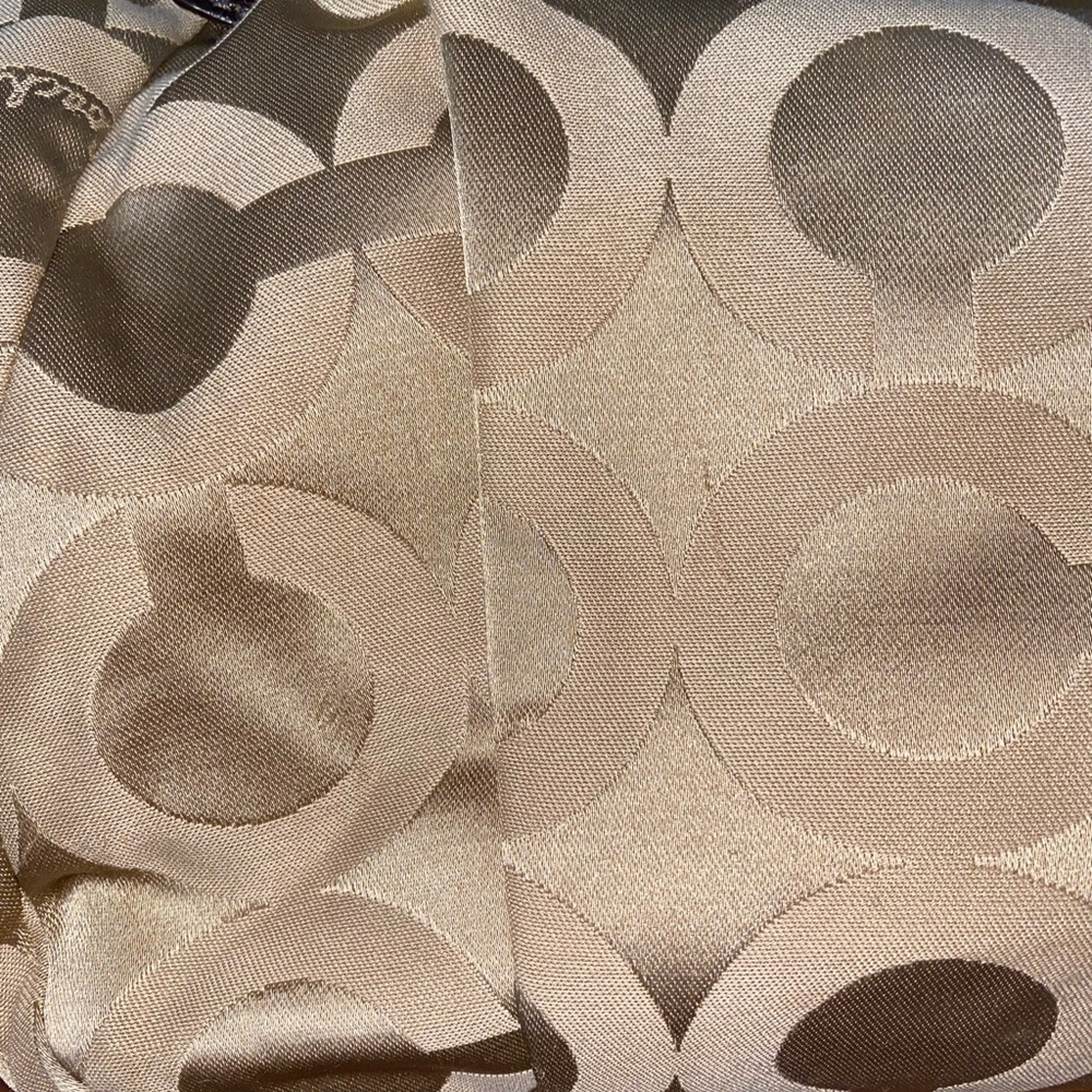 Tan Coach “C” pattern Purse - Picture 10 of 12